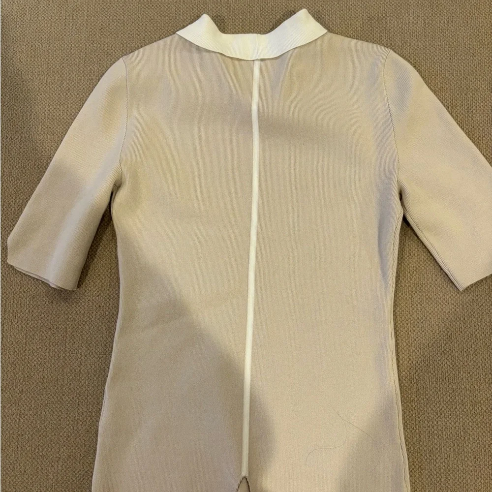 Beige Short Sleeve Polo Shirt - Picture 2 of 3